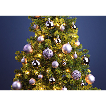 100x stuks kunststof kerstballen lila paars 3, 4 en 6 cm
