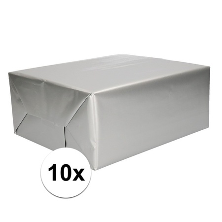 10x Wrapping paper silver  70 x 200 cm
