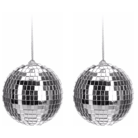 10x Zilveren discoballen/discobollen kerstballen 6 cm