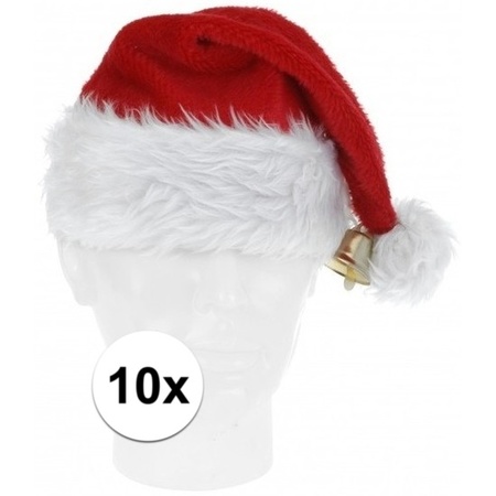 10x Christmas hat deluxe with bel
