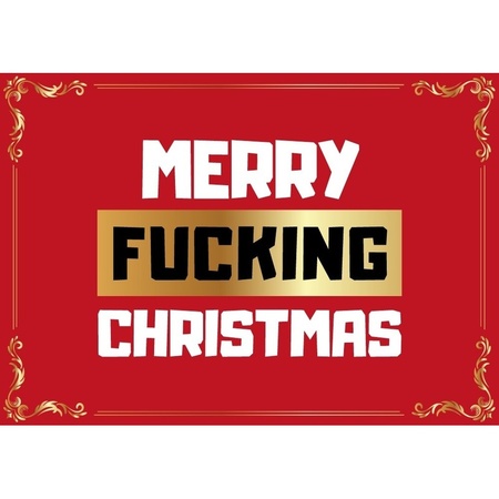 Grappige kerst wenskaarten Merry Fucking Christmas 10 stuks