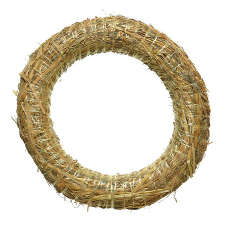 10x pieces Diy straw wreaths 30 x 5 cm