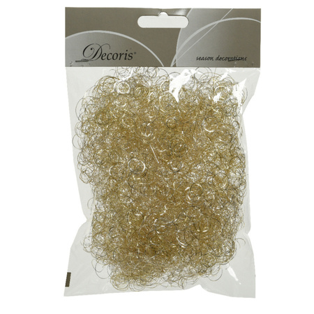 10x bags christmas synthetic angel hair champagne 2 x 13,5 x 20 cm