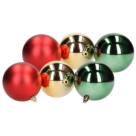 12-delige kerstballen set rood/groen