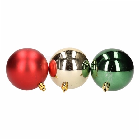 12-delige kerstballen set rood/groen