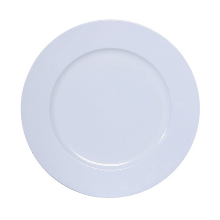 12x Diner plates/platters white shiny 33 cm round