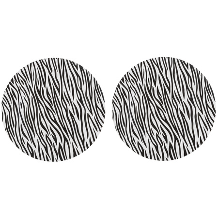 12x Diner plates/platters zebra print 33 cm round