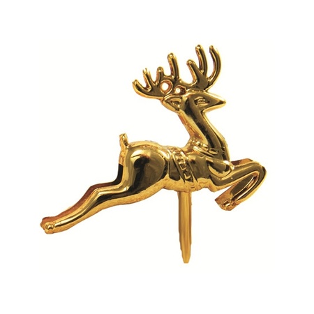 12x pcs gold reindeer picks 5 cm
