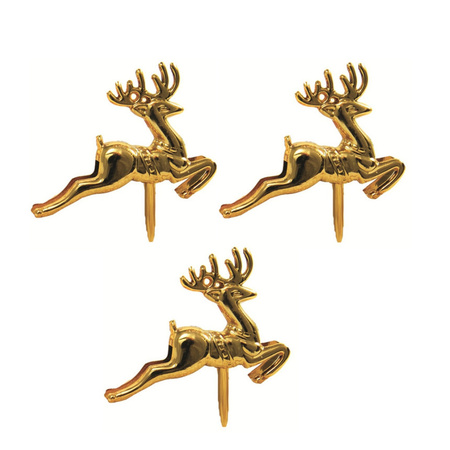12x pcs gold reindeer picks 5 cm