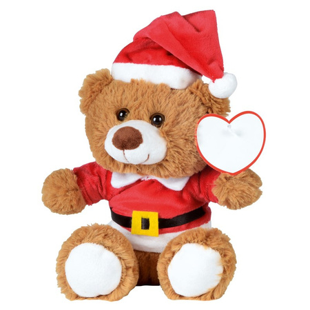 15x Christmas cuddly toy plush bear brown sitting 18 x 19 cm