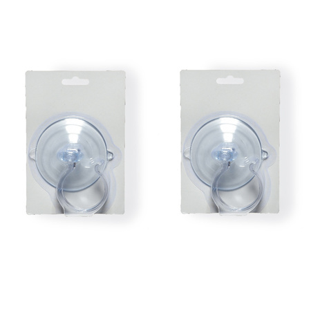 15x Suction cups hooks 8,5 cm transparent