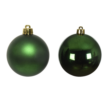 Decoris kleine kerstballen - 16x st - donkergroen - 4 cm - kunststof