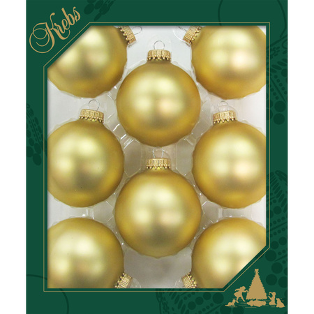 16x pcs glass christmas baubles chiffon gold 7 cm