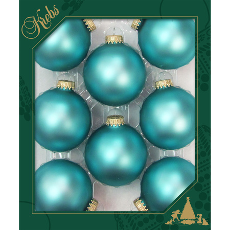 16x pcs glass christmas baubles spa velvet blue 7 cm