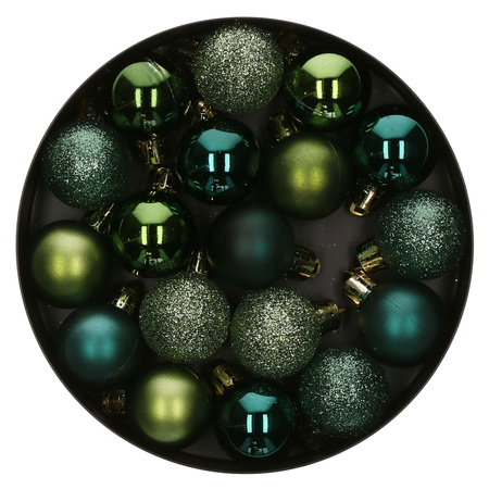 Atmosphera Kerstballen - 18ST - groen - glans en mat - D3 cm - kunststof