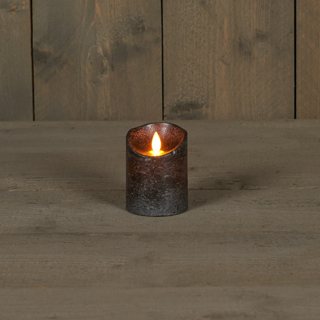 1x Anthracite LED candle with moving flame 10 cm