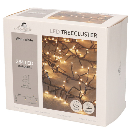1x Christmas lights with timer and dimmer warm white 384 leds 5 m