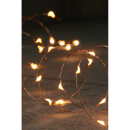 1x Kerst lichtdraad verlichting met timer klassiek warm 2 m