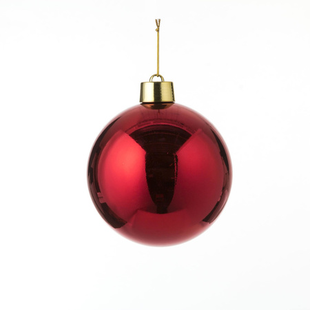 Grote kunststof kerstballen 20 cm - set van 2x st. bruin en rood