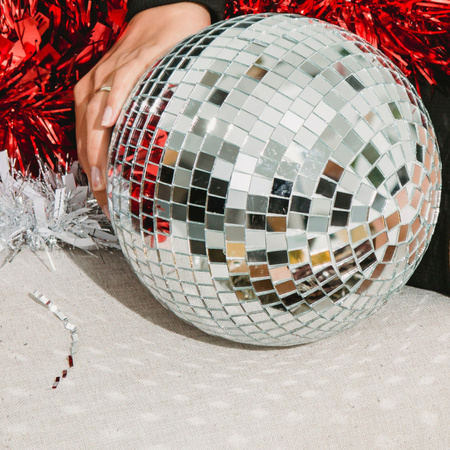 Kerstversiering/kerstdecoratie 1x zilveren decoratie disco kerstballen 18 cm