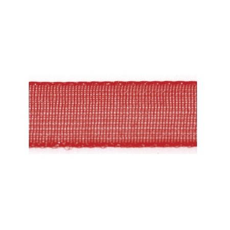 1x Rode organzalint rollen 1,5 cm x 10 meter cadeaulint/kadolint verpakkingsmateriaal