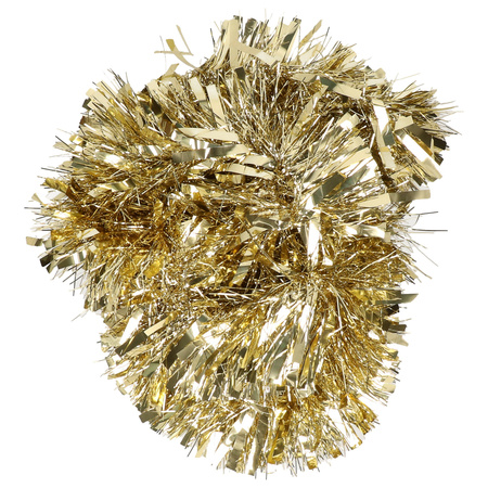 1x Gouden kerstboom tinsel/folie slingers 200 x 15 cm