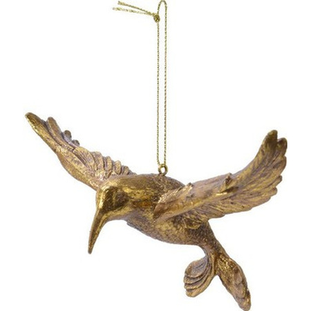1x Kerstboomversiering kolibries ornamenten goud 13 cm