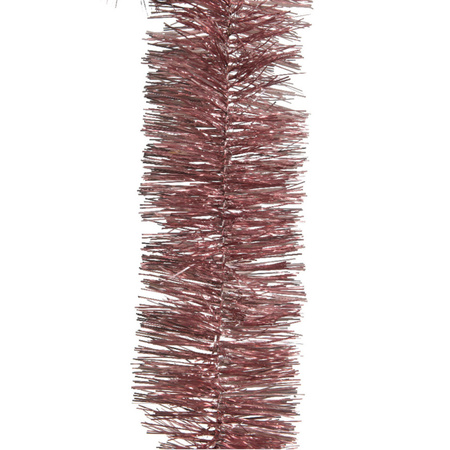 Decoris kerstslinger - oudroze -270 cm - lametta slinger