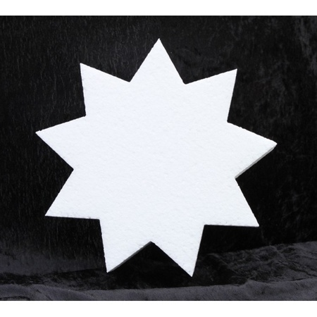 1x Piepschuim 9-punts ster vormen 40 x 5 cm hobby/knutselmateriaal