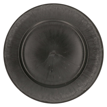 1x Candle charger plates/platters matte black 33 cm round