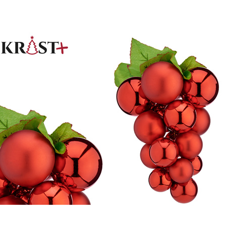 Krist+ decoratie druiventros - rood - kunststof - 33 cm