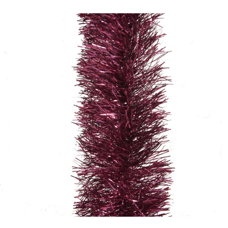 1x stuks kerstboom slingers/lametta guirlandes framboos roze (magnolia) 270 x 10 cm
