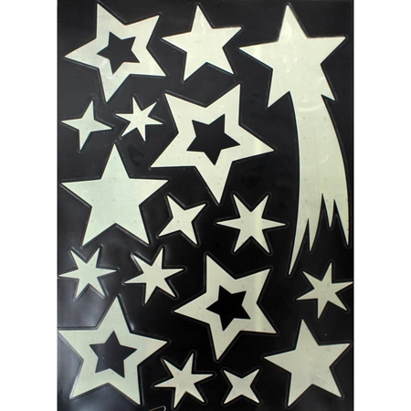 1x stuks velletjes kerst glow in the dark sterrenhemel   29,5 x 40 cm