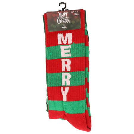 2-Pack christmas socks for men green and red
