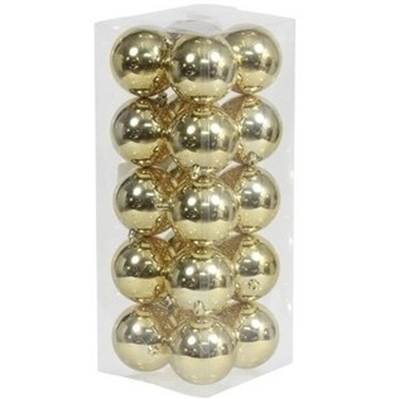 20x Kunststof kerstballen glanzend goud 8 cm kerstboom versiering/decoratie