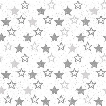 Ambiente servetten - 20x st - wit - sterren - papier - 3laags