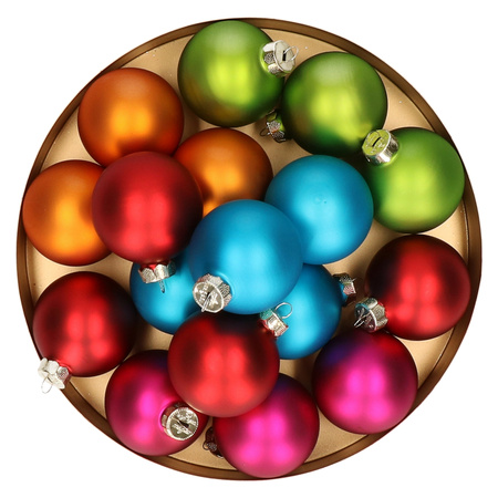 20x stuks kerstballen van glas gekleurd 6 cm