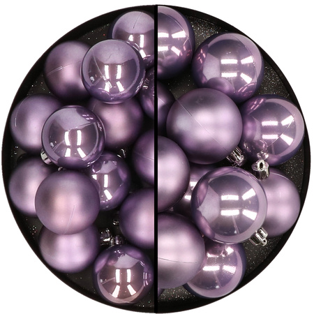 28x stuks kunststof kerstballen lichtpaars 4 en 6 cm