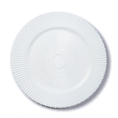2x Diner plates/platters white 33 cm round