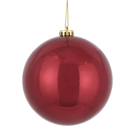2x Large plastic christmas baubles dark red 15 cm