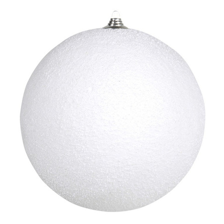 2x Grote witte sneeuwbal kerstballen decoratie 18 cm