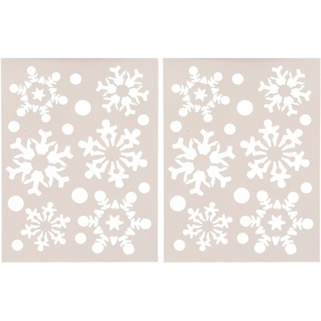 Sneeuwspray kerst raamsjablonen sneeuwvlok/sneeuwster plaatjes 30 cm 2 stuks