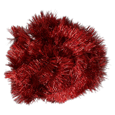 2x Christmas tree glitter foil garland red 270 cm