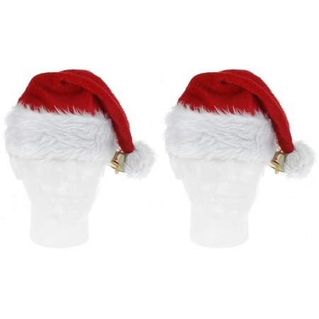 2x Christmas hat deluxe with bel