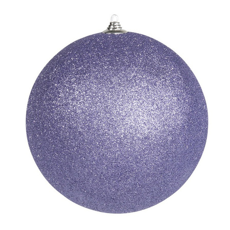 2x Paarse grote decoratie kerstballen met glitter kunststof 25 cm