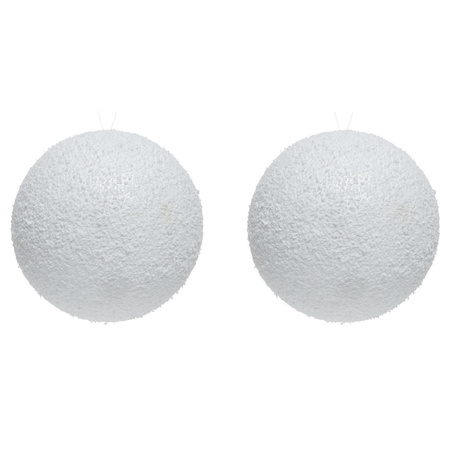 2x Witte sneeuwbal/sneeuwbol 14 cm