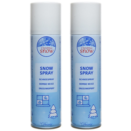 2x Sneeuwsprays/sneeuw spuitbussen 150 ml