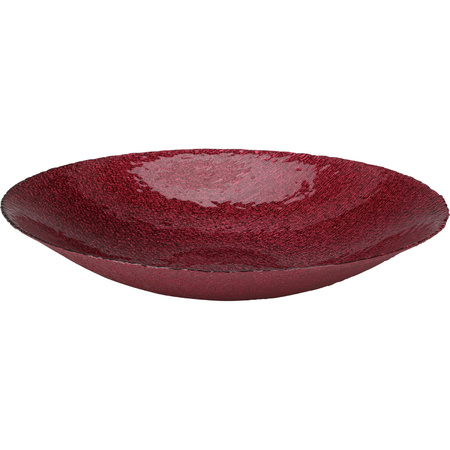 2x pieces glass decoration/fruit bowls red round D40 x H7 cm