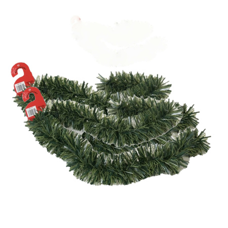 2x stuks kerstboom folie slingers/lametta guirlandes van 180 x 12 cm in de kleur glitter groen