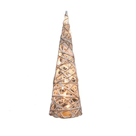 2x pieces christmas decoration cone shape tree glitter lamp 40 cm with 10 warm white lights